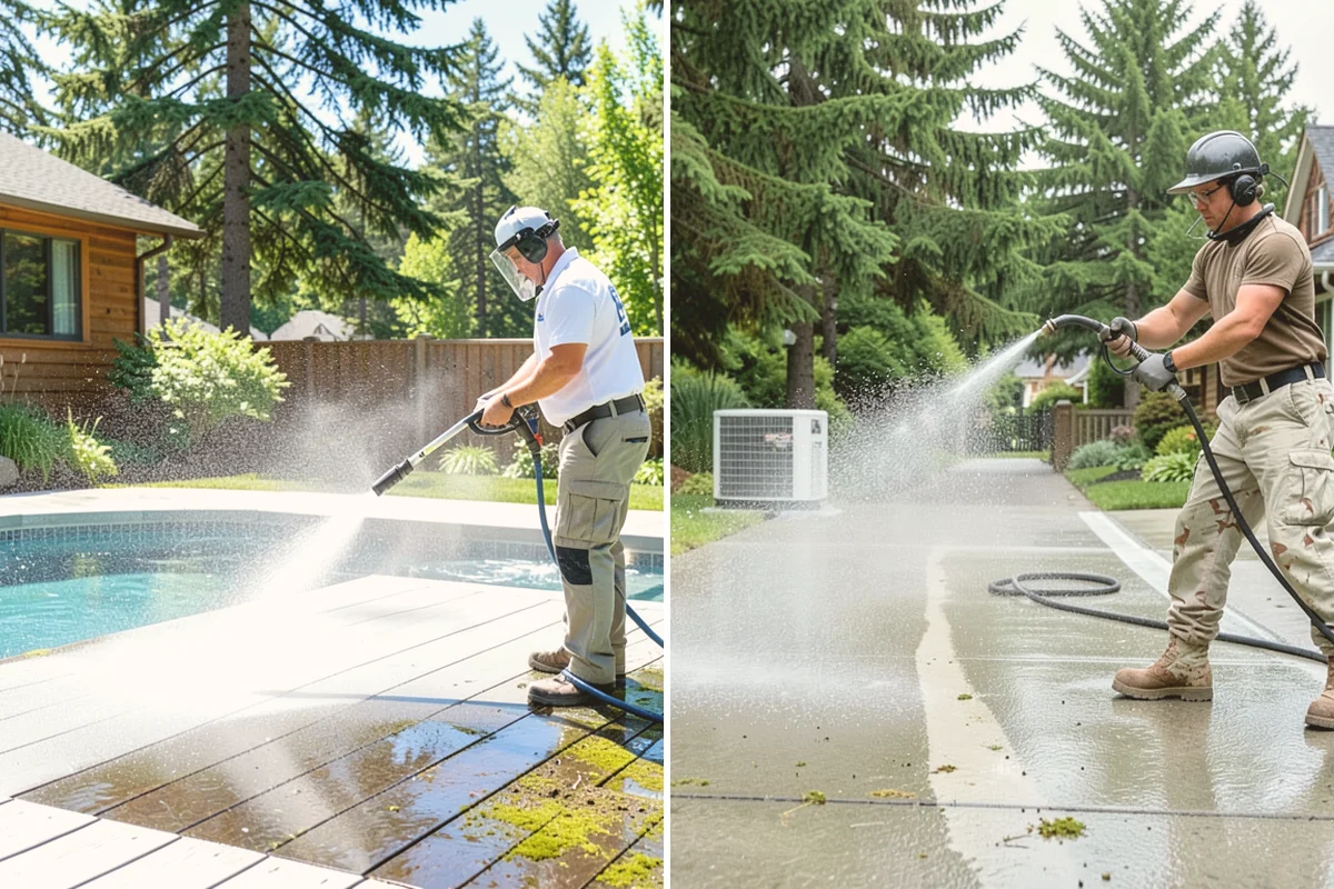 Decorative Concrete Cleaning in Mount Vernon, Skagit County, WA - Clear the patio and inspect the sealer condition