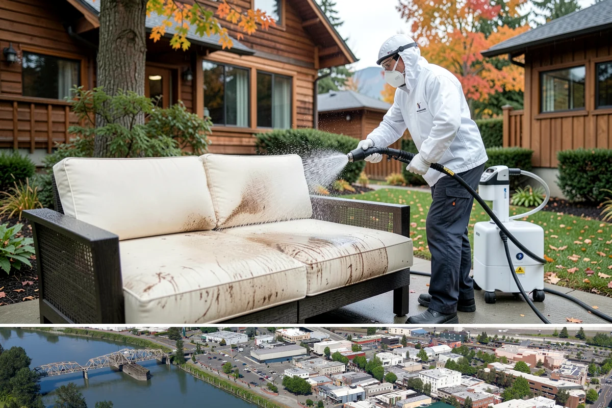 Decorative Concrete Cleaning in Mount Vernon, Skagit County, WA - Decorative concrete cleans and reseals best in dry summer weather for proper sealer cure.