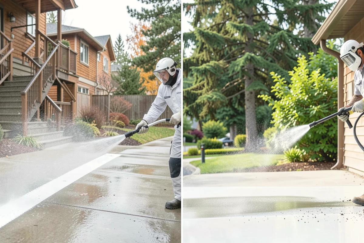Decorative Concrete Cleaning in Mountlake Terrace, Snohomish County, WA - Clear the patio and inspect the sealer condition