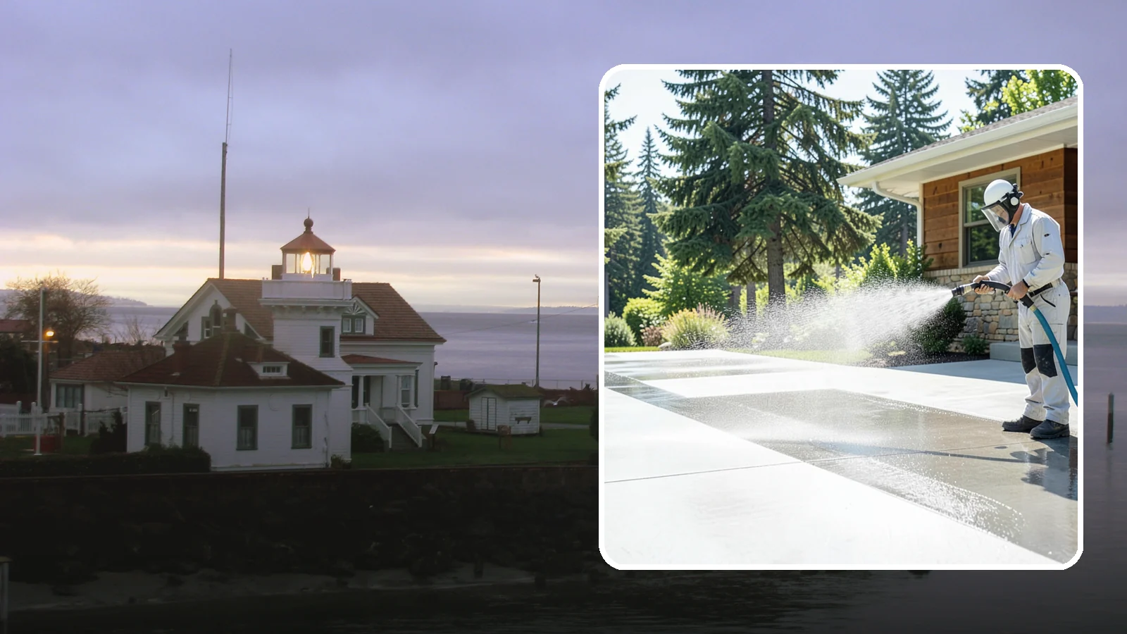 Decorative Concrete Cleaning in Mukilteo, Snohomish County, WA - Clean stamped and decorative concrete patios without stripping their color or protective sealer.