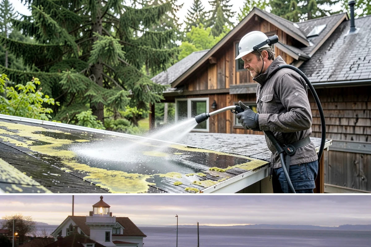 Decorative Concrete Cleaning in Mukilteo, Snohomish County, WA - Decorative concrete cleans and reseals best in dry summer weather for proper sealer cure.