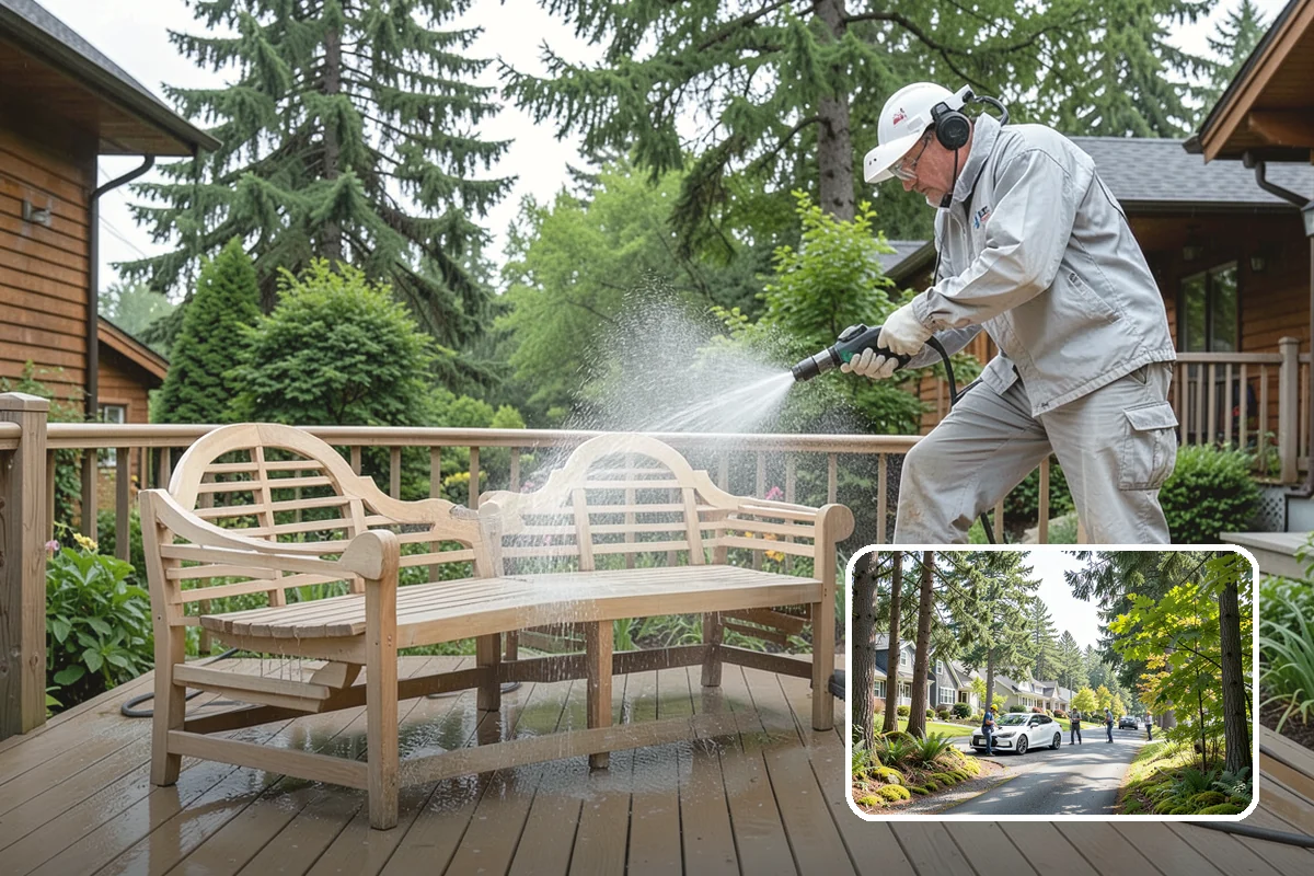 Decorative Concrete Cleaning in Normandy Park, King County, WA - Preserves integral color and stamped detail
