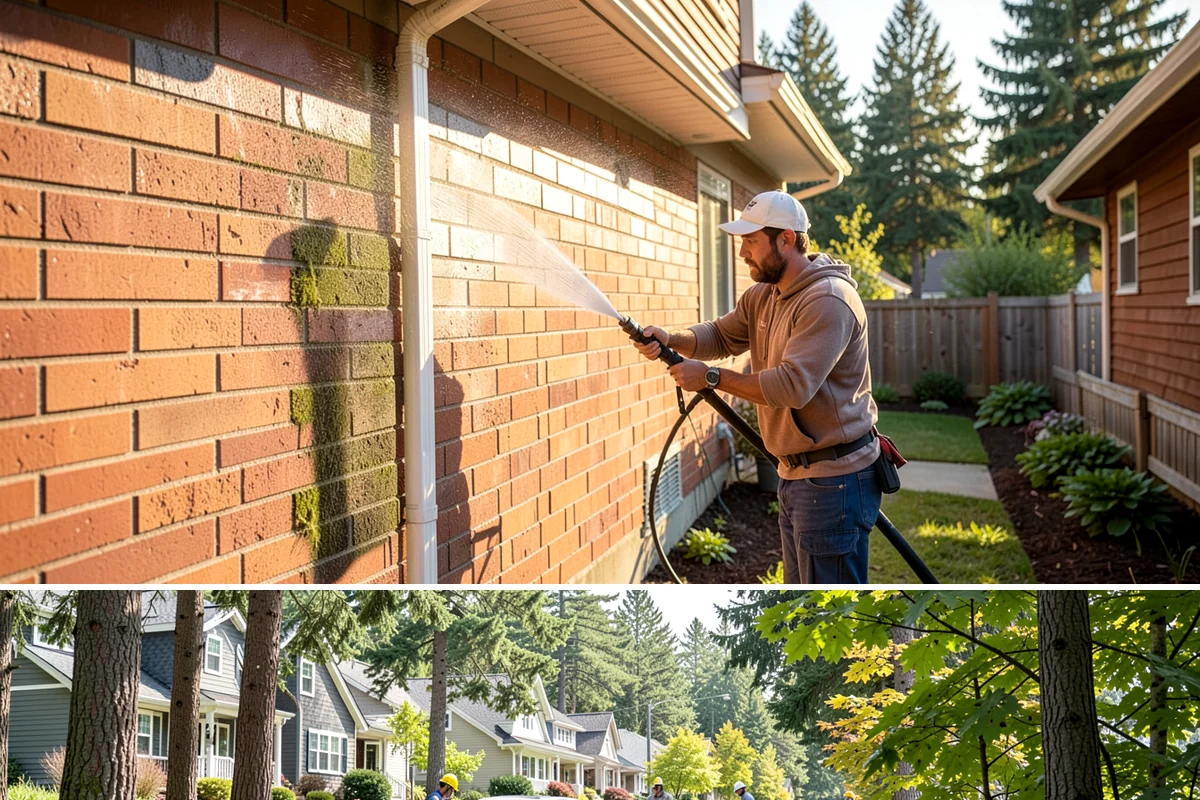 Decorative Concrete Cleaning in Normandy Park, King County, WA - Decorative concrete cleans and reseals best in dry summer weather for proper sealer cure.