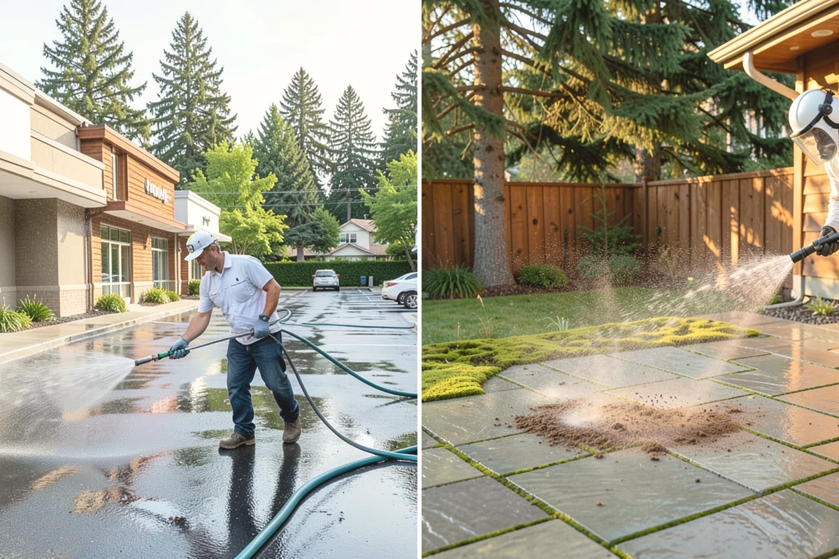 Decorative Concrete Cleaning in Oak Harbor, Island County, WA - Clear the patio and inspect the sealer condition