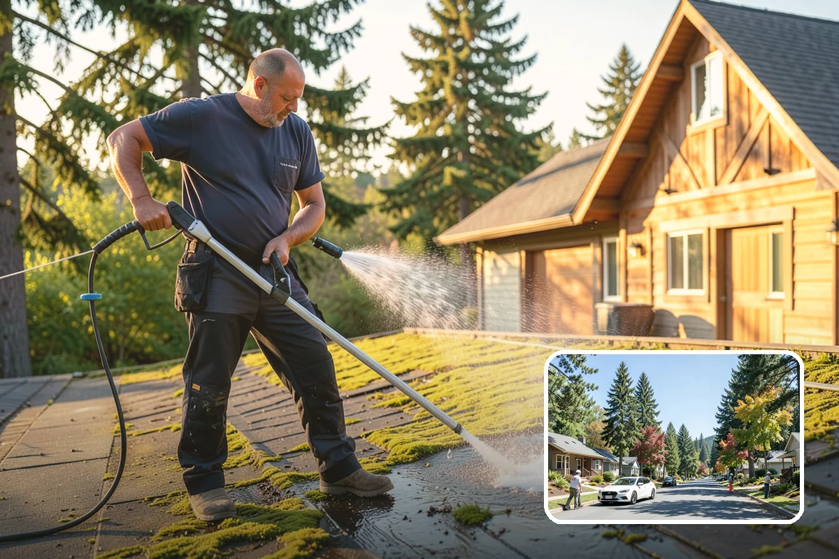 Decorative Concrete Cleaning in Orting, Pierce County, WA - Preserves integral color and stamped detail