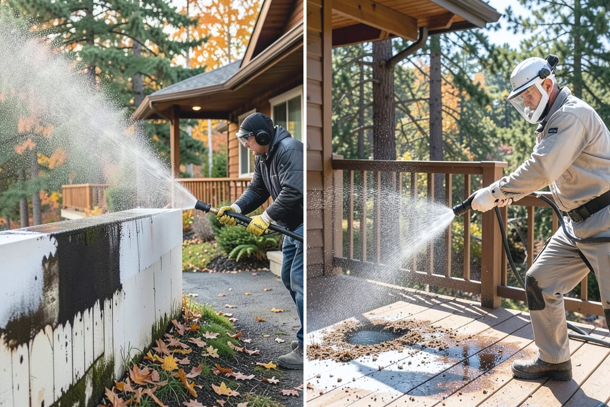 Decorative Concrete Cleaning in Roy, Pierce County, WA - Clear the patio and inspect the sealer condition