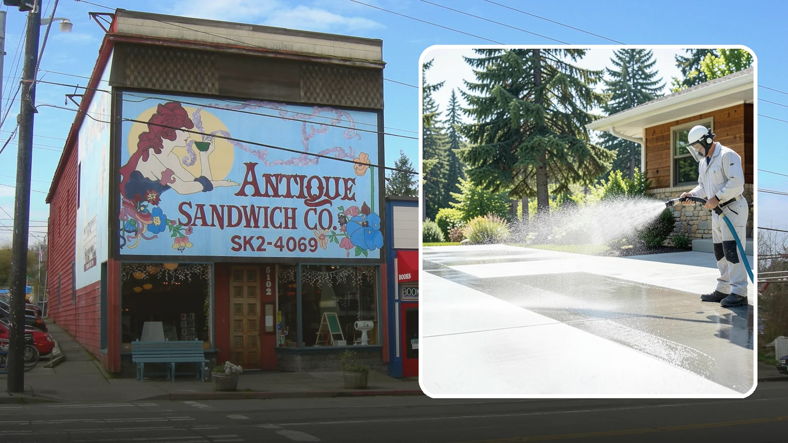 Decorative Concrete Cleaning in Ruston, Pierce County, WA - Clean stamped and decorative concrete patios without stripping their color or protective sealer.