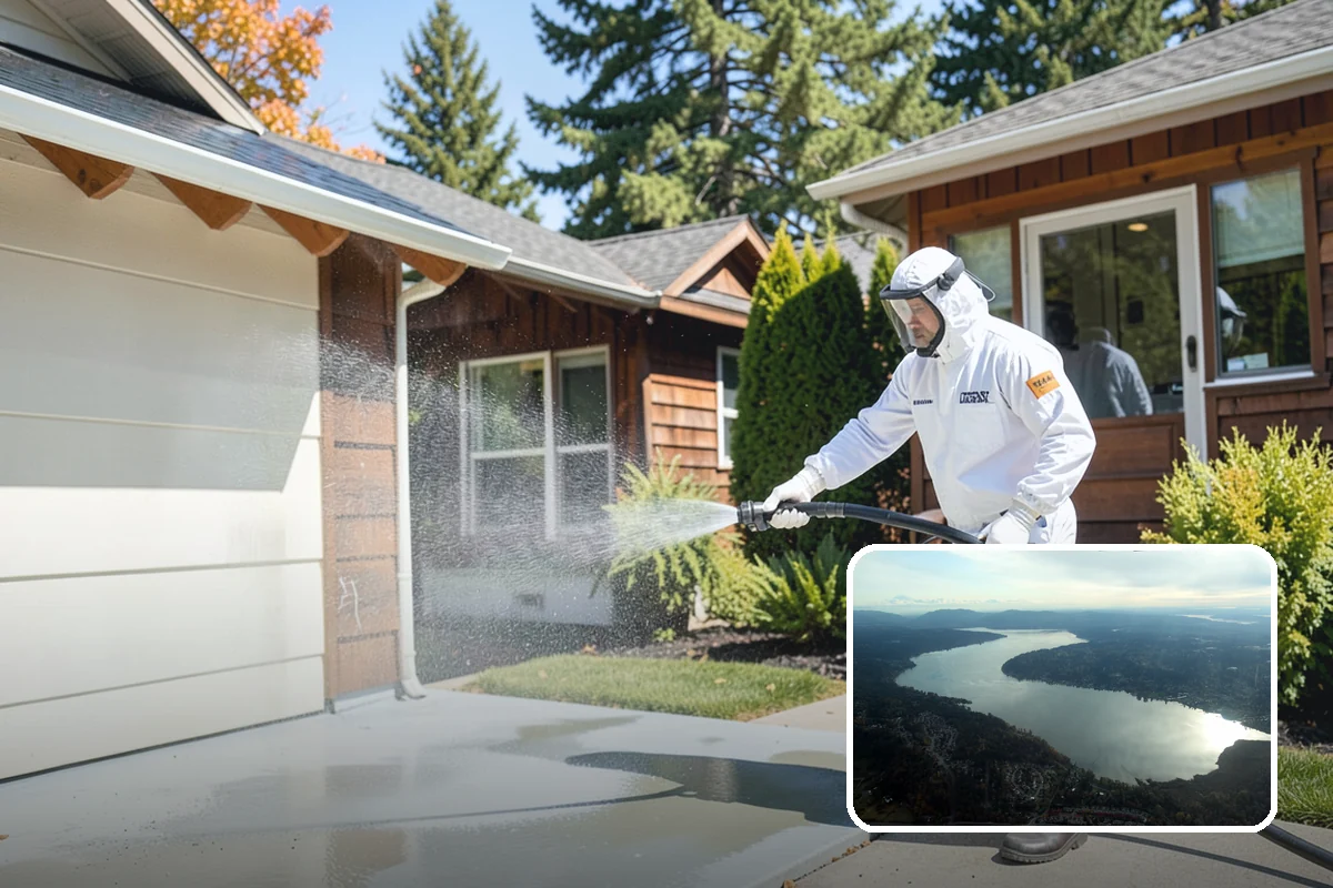 Decorative Concrete Cleaning in Sammamish, King County, WA - Preserves integral color and stamped detail