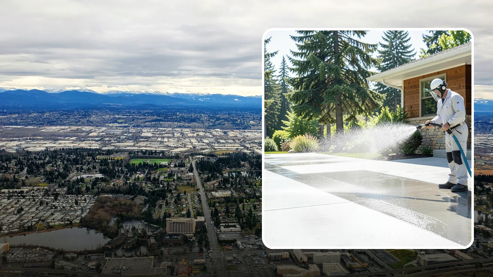Decorative Concrete Cleaning in SeaTac, King County, WA - Clean stamped and decorative concrete patios without stripping their color or protective sealer.