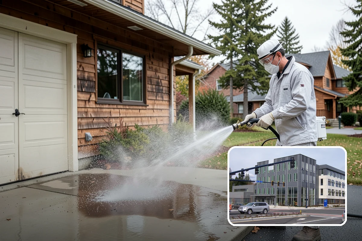 Decorative Concrete Cleaning in Shoreline, King County, WA - Preserves integral color and stamped detail