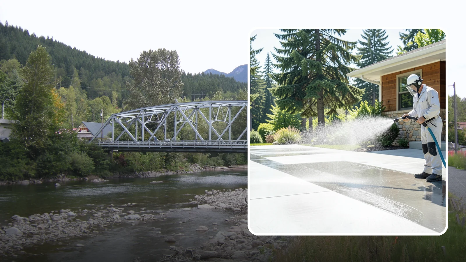 Decorative Concrete Cleaning in Skykomish, King County, WA - Clean stamped and decorative concrete patios without stripping their color or protective sealer.