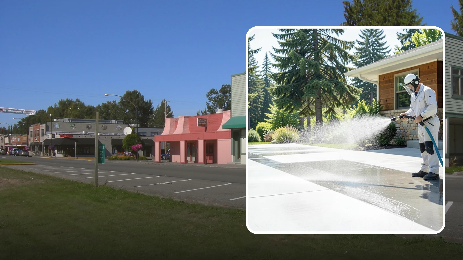 Decorative Concrete Cleaning in Snoqualmie, King County, WA - Clean stamped and decorative concrete patios without stripping their color or protective sealer.