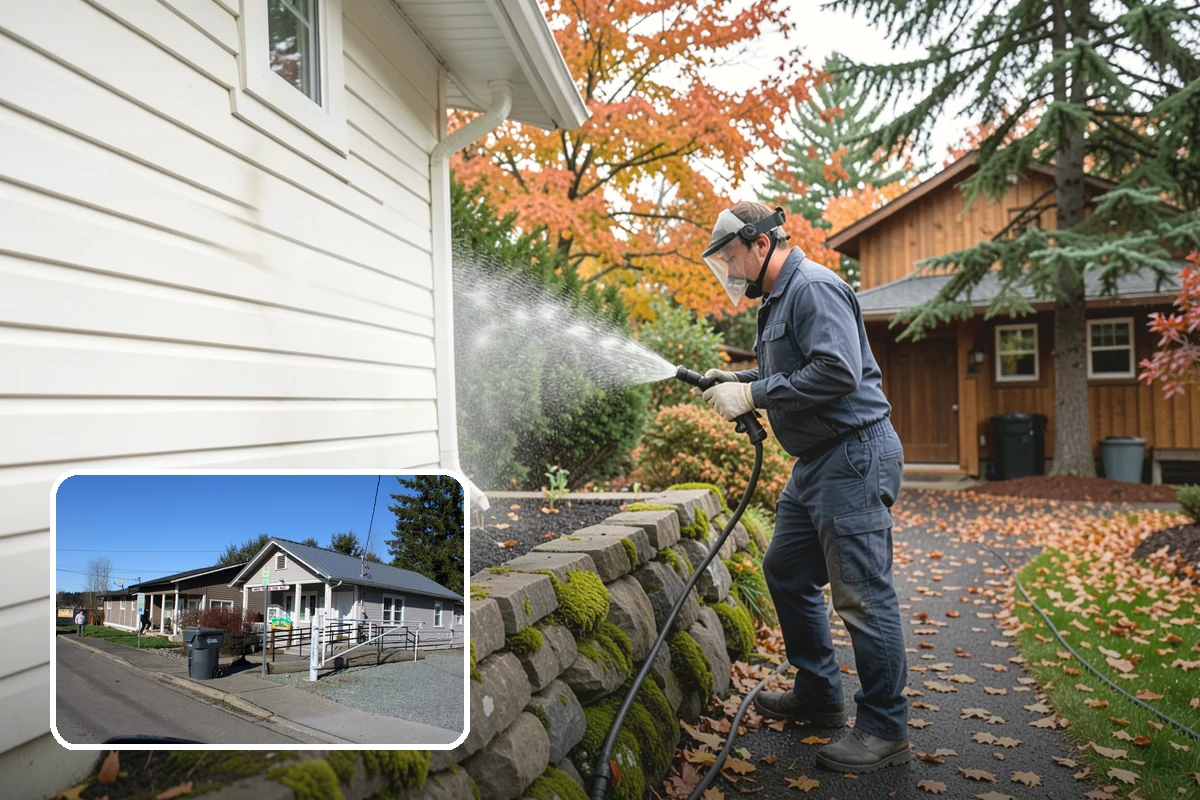 Decorative Concrete Cleaning in South Prairie, Pierce County, WA - Preserves integral color and stamped detail