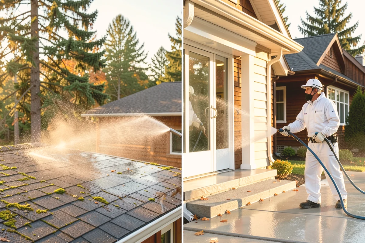 Decorative Concrete Cleaning in Stanwood, Snohomish County, WA - Clear the patio and inspect the sealer condition