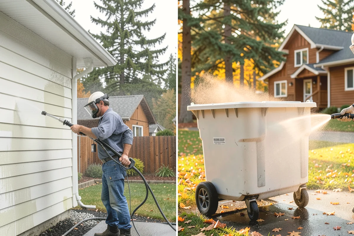 Decorative Concrete Cleaning in Steilacoom, Pierce County, WA - Clear the patio and inspect the sealer condition