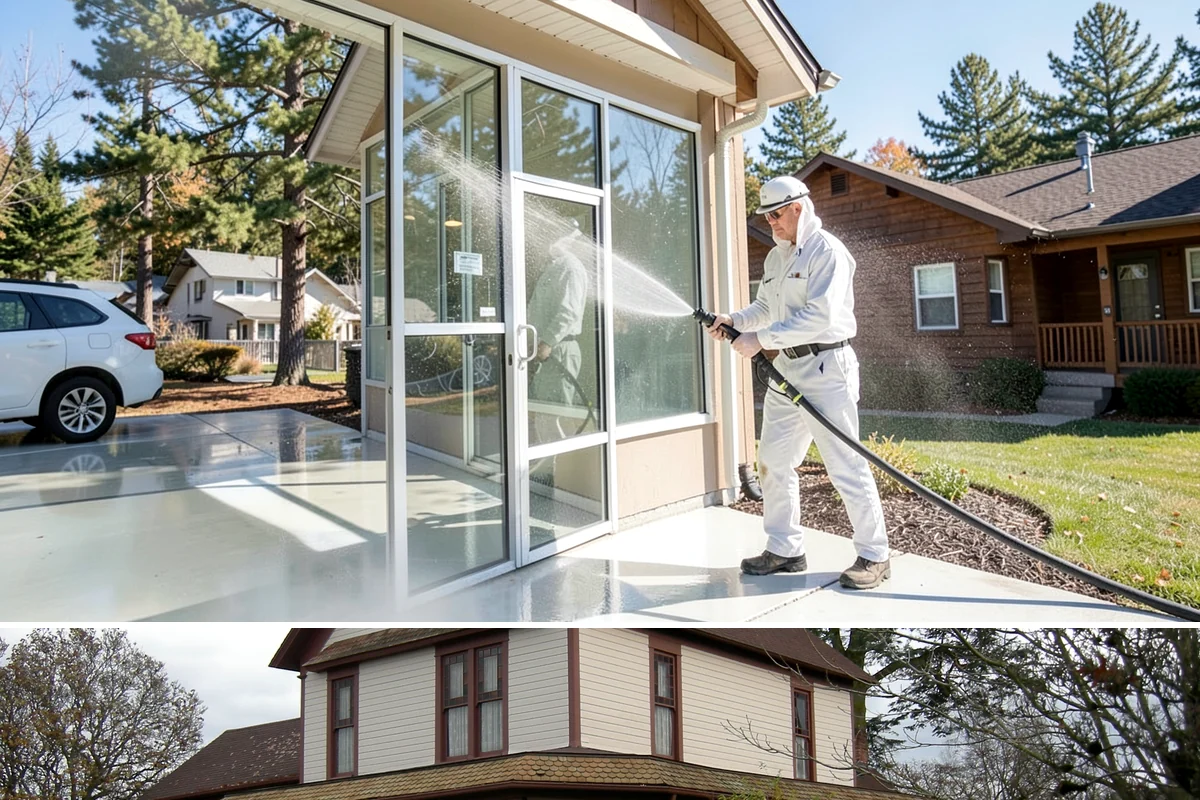 Decorative Concrete Cleaning in Sumner, Pierce County, WA - Decorative concrete cleans and reseals best in dry summer weather for proper sealer cure.