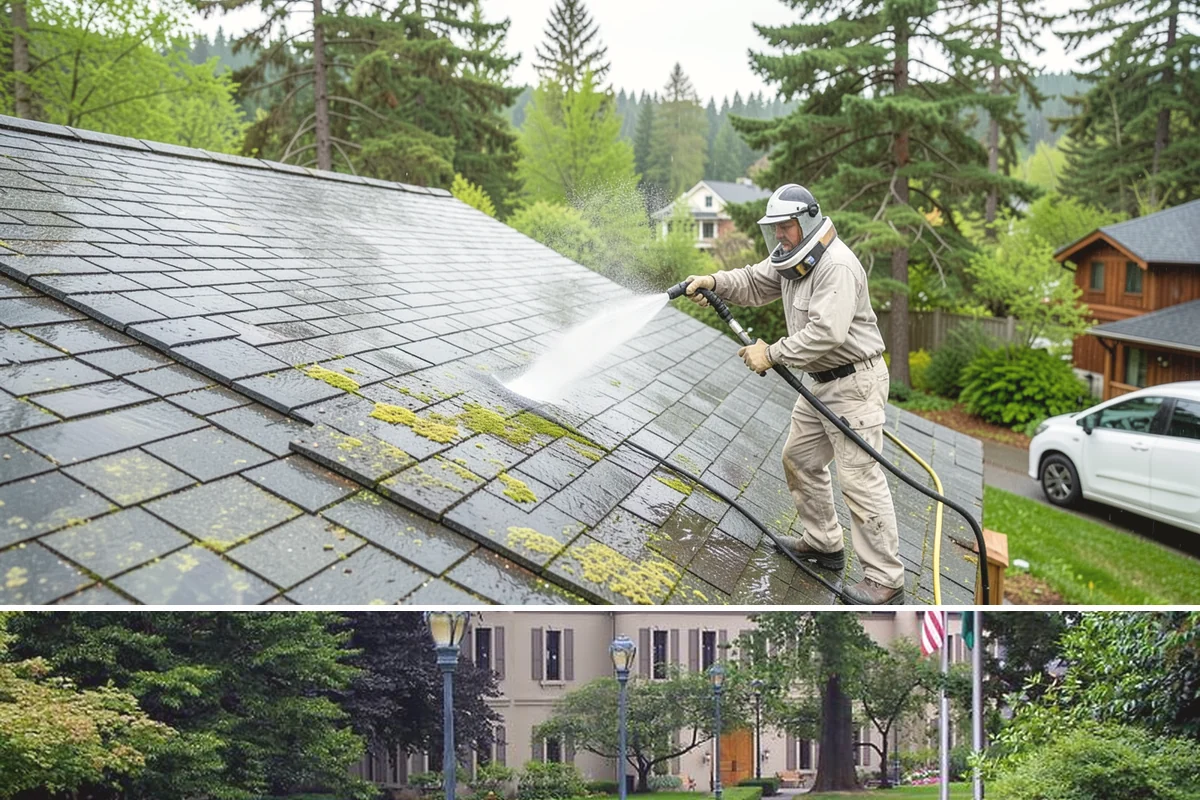 Decorative Concrete Cleaning in Woodinville, King County, WA - Decorative concrete cleans and reseals best in dry summer weather for proper sealer cure.