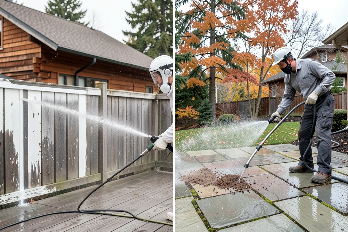 Decorative Rock Cleaning in Arlington, Snohomish County, WA - Clear leaves and large debris from the bed