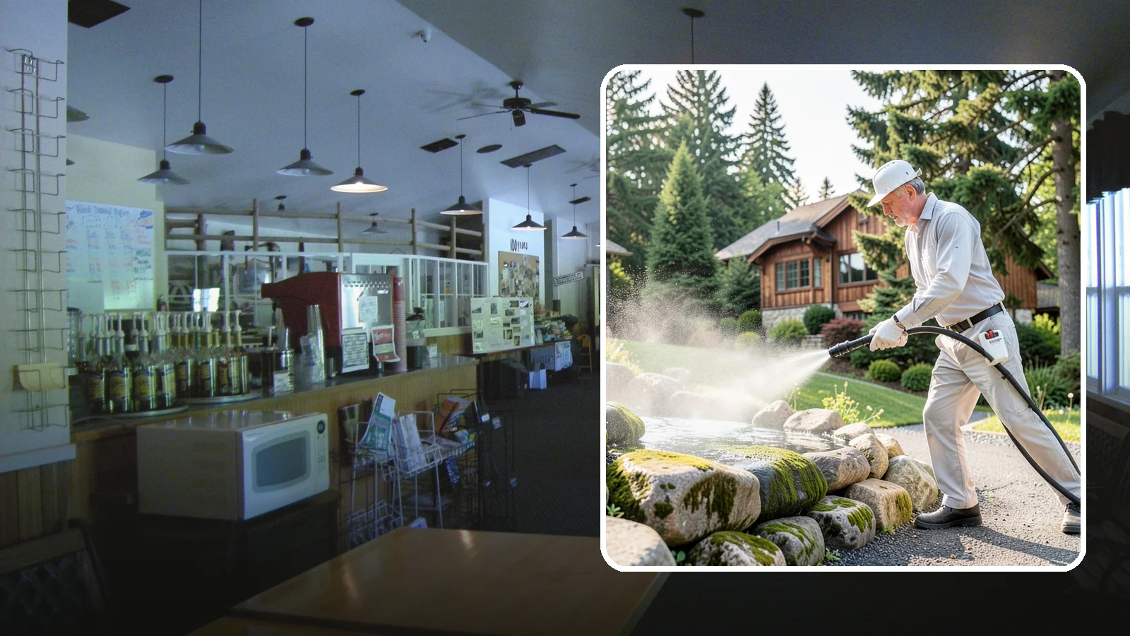 Decorative Rock Cleaning in Black Diamond, King County, WA - We clean decorative and landscape rock in Washington to wash out algae, mud, and organic buildup between the stones.