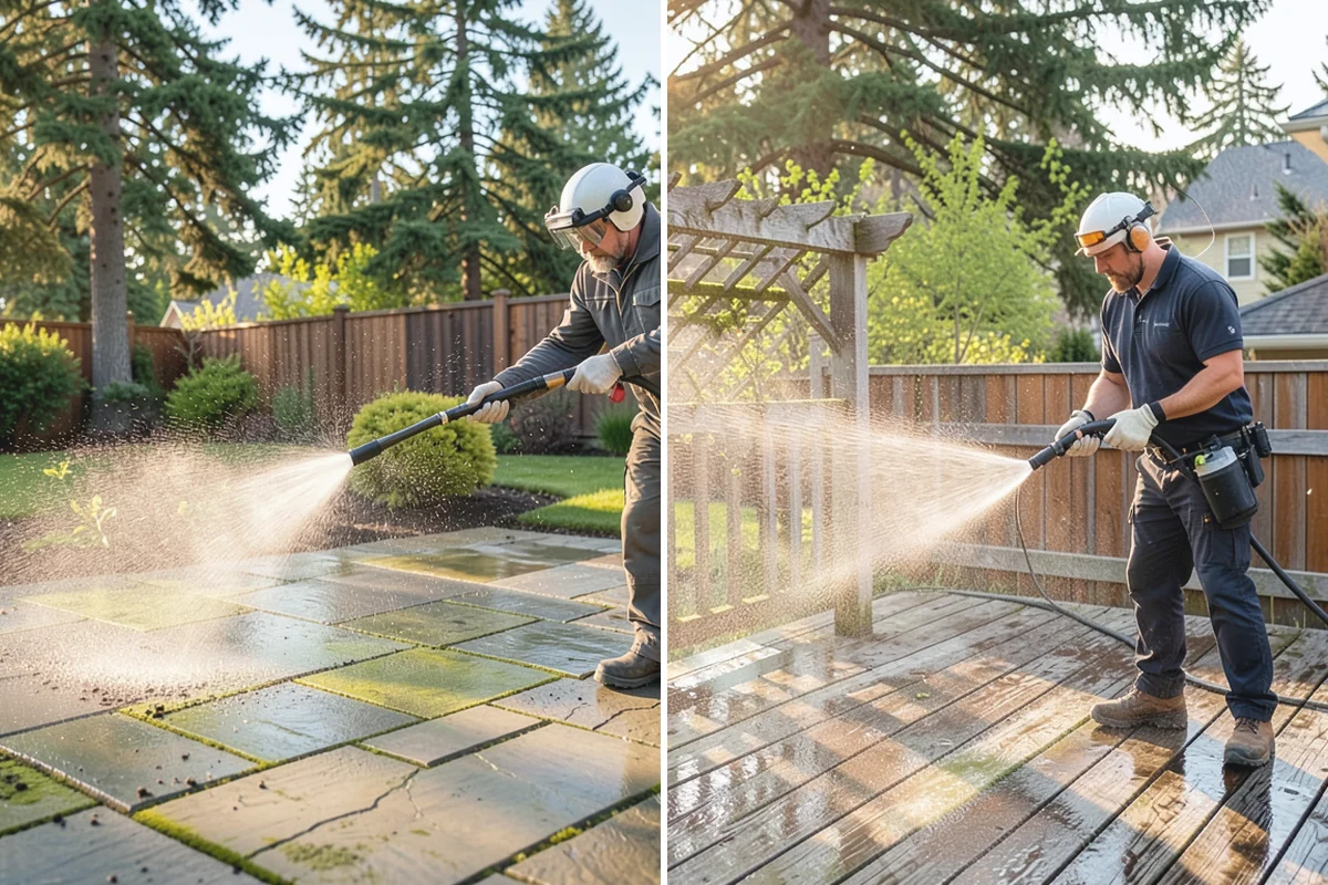 Decorative Rock Cleaning in Buckley, Pierce County, WA - Clear leaves and large debris from the bed