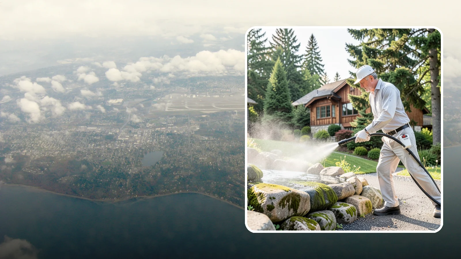 Decorative Rock Cleaning in Burien, King County, WA - We clean decorative and landscape rock in Washington to wash out algae, mud, and organic buildup between the stones.