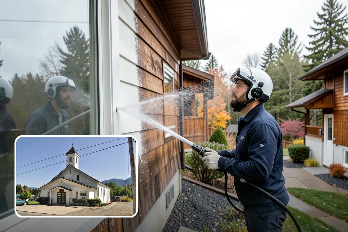 Decorative Rock Cleaning in Concrete, Skagit County, WA - Restores the natural color of landscape stone