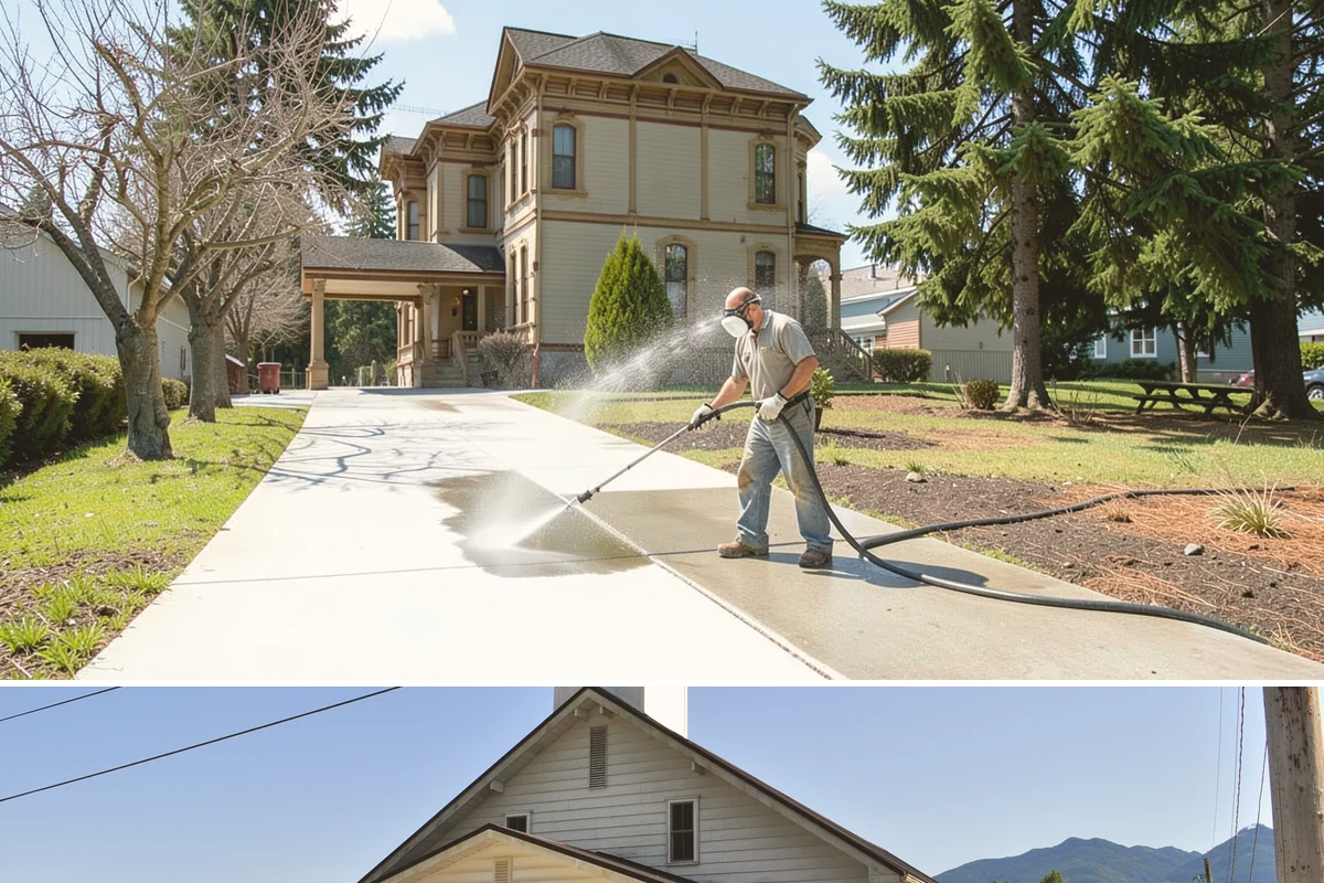 Decorative Rock Cleaning in Concrete, Skagit County, WA - Decorative rock is best cleaned in spring to clear winter debris and again in fall after leaf drop.