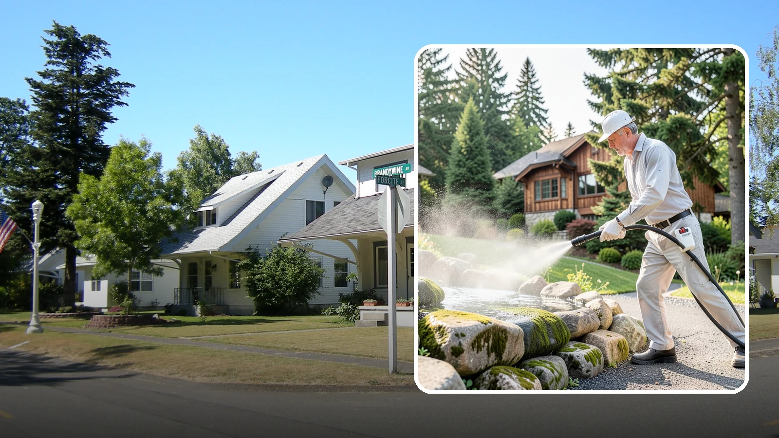Decorative Rock Cleaning in DuPont, Pierce County, WA - We clean decorative and landscape rock in Washington to wash out algae, mud, and organic buildup between the stones.