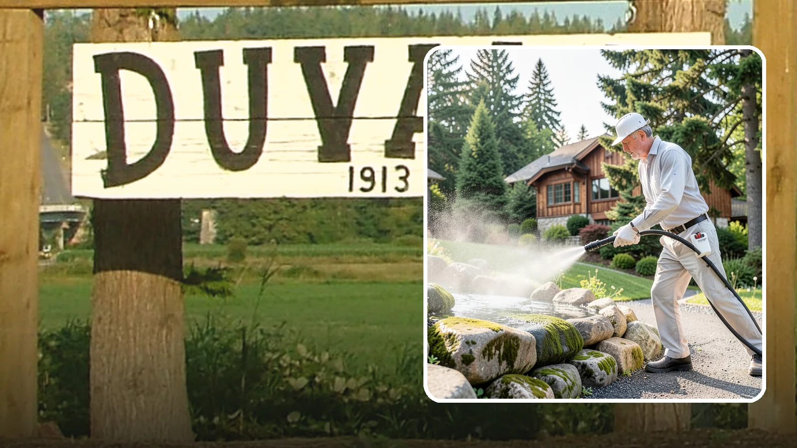 Decorative Rock Cleaning in Duvall, King County, WA - We clean decorative and landscape rock in Washington to wash out algae, mud, and organic buildup between the stones.