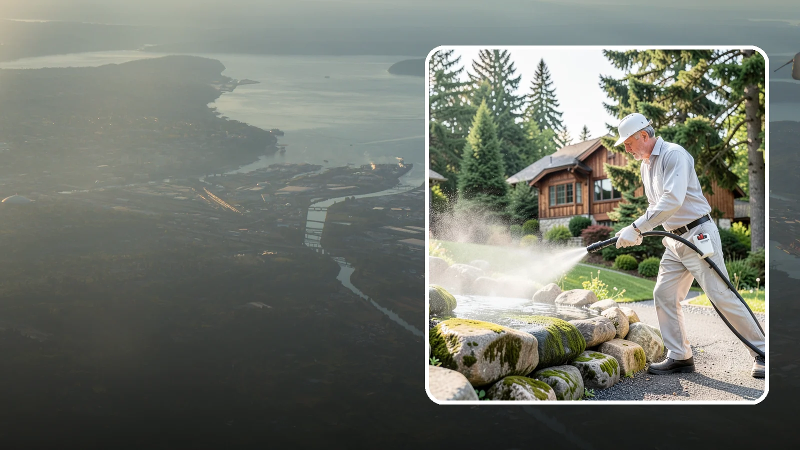 Decorative Rock Cleaning in Fife, Pierce County, WA - We clean decorative and landscape rock in Washington to wash out algae, mud, and organic buildup between the stones.