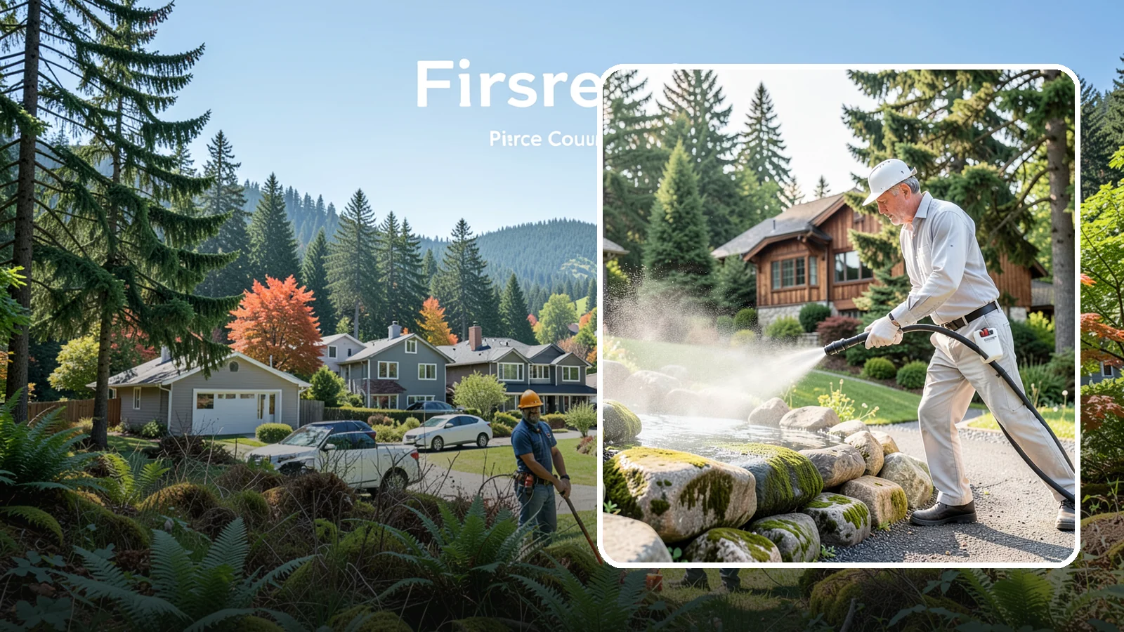 Decorative Rock Cleaning in Fircrest, Pierce County, WA - We clean decorative and landscape rock in Washington to wash out algae, mud, and organic buildup between the stones.