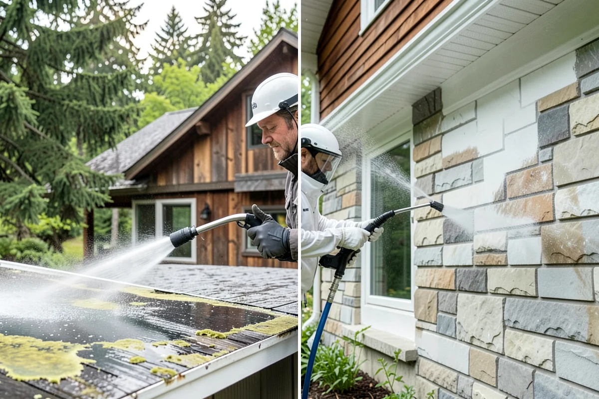 Decorative Rock Cleaning in Gig Harbor, Pierce County, WA - Clear leaves and large debris from the bed