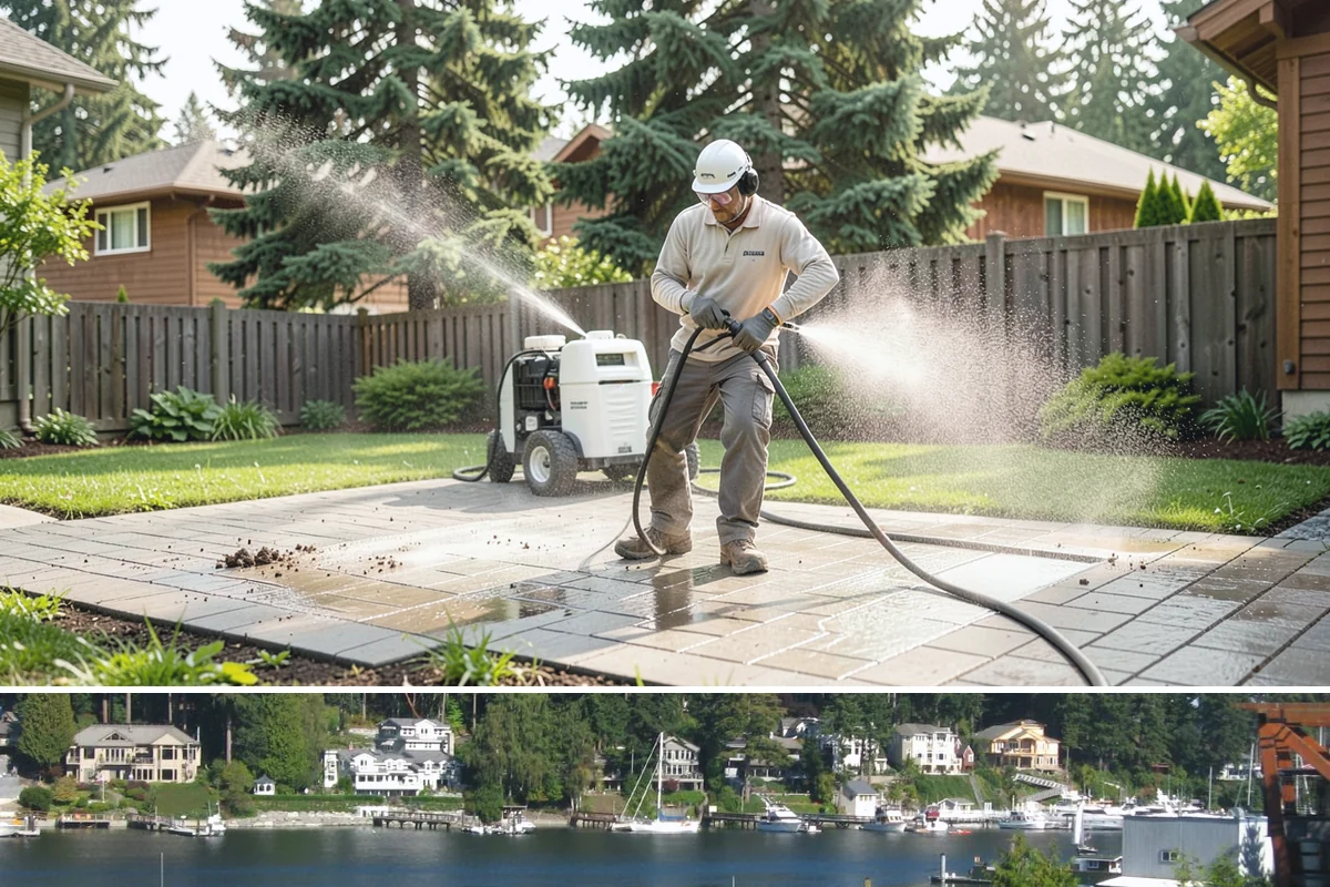 Decorative Rock Cleaning in Gig Harbor, Pierce County, WA - Decorative rock is best cleaned in spring to clear winter debris and again in fall after leaf drop.