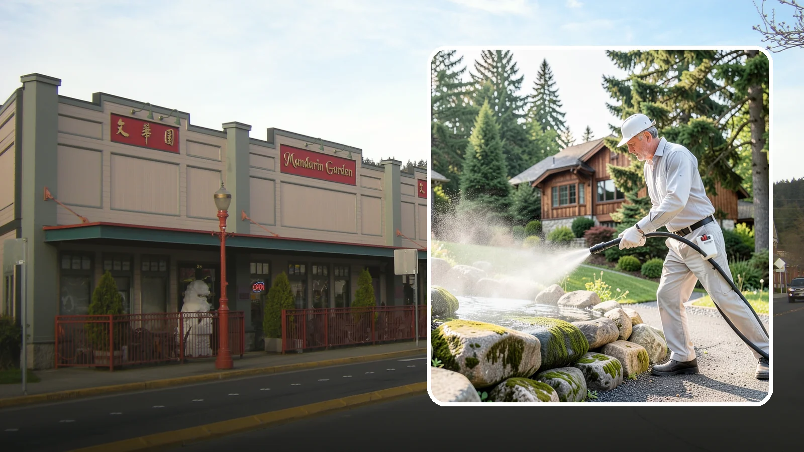 Decorative Rock Cleaning in Issaquah, King County, WA - We clean decorative and landscape rock in Washington to wash out algae, mud, and organic buildup between the stones.
