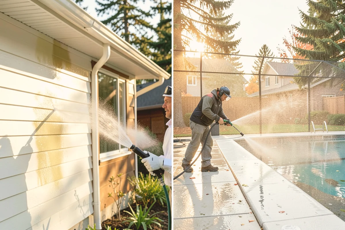 Decorative Rock Cleaning in Kent, King County, WA - Clear leaves and large debris from the bed