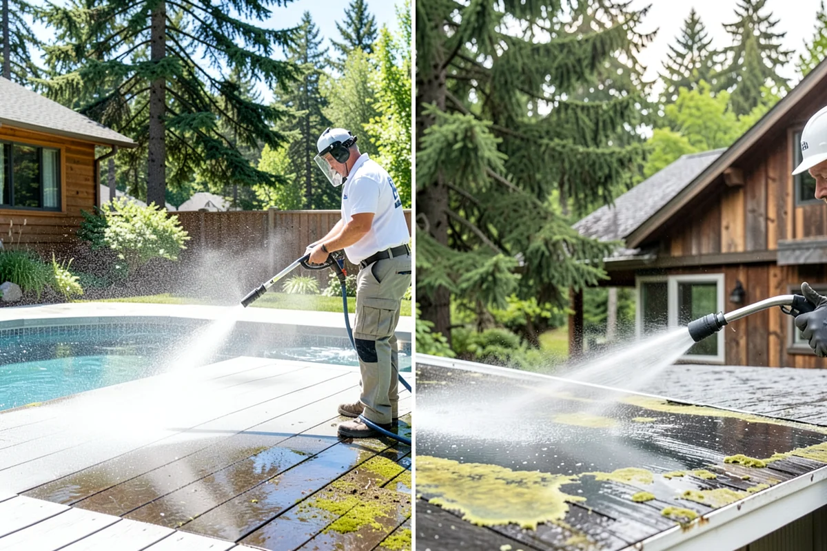 Decorative Rock Cleaning in Lakewood, Pierce County, WA - Clear leaves and large debris from the bed