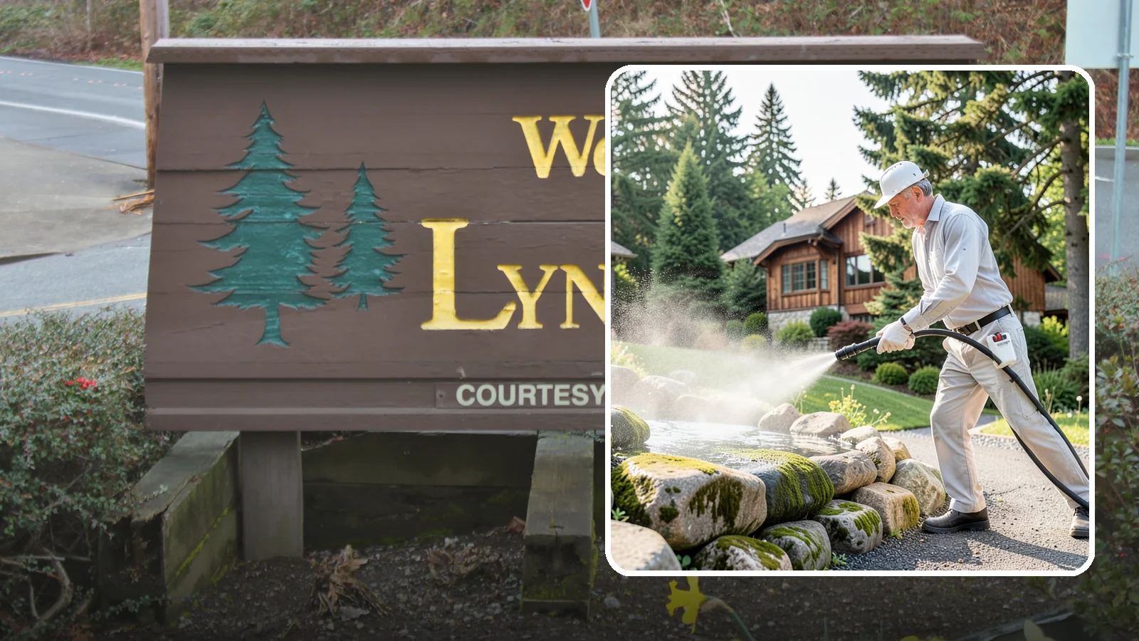 Decorative Rock Cleaning in Lynnwood, Snohomish County, WA - We clean decorative and landscape rock in Washington to wash out algae, mud, and organic buildup between the stones.