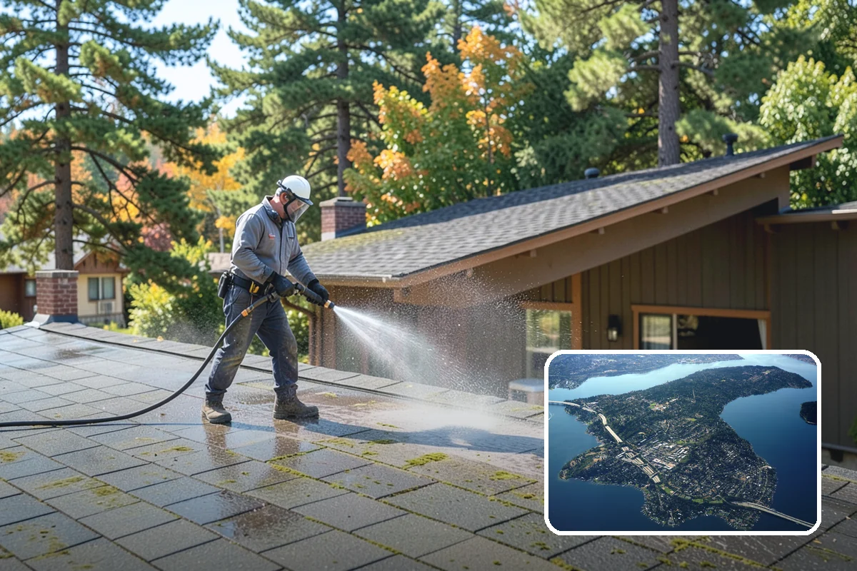Decorative Rock Cleaning in Mercer Island, King County, WA - Restores the natural color of landscape stone