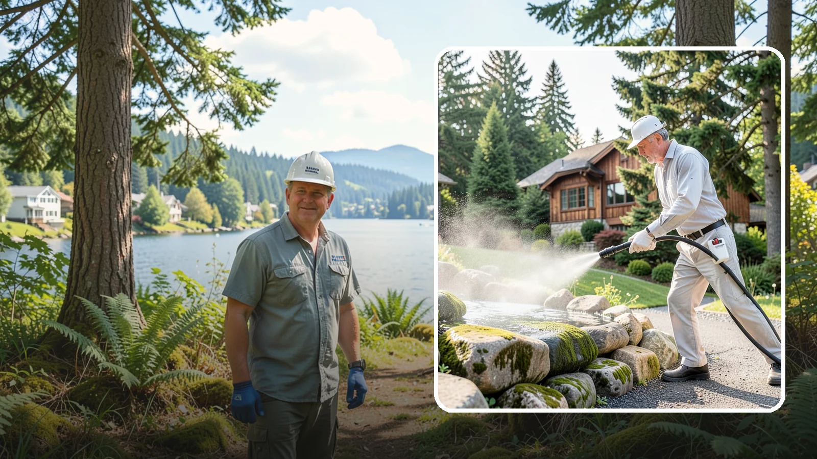 Decorative Rock Cleaning in Milton, King County, WA - We clean decorative and landscape rock in Washington to wash out algae, mud, and organic buildup between the stones.