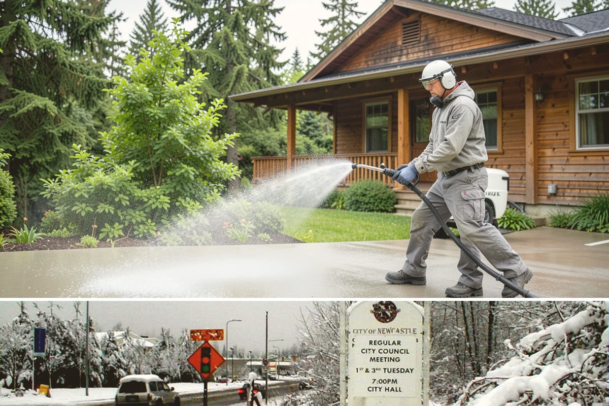 Decorative Rock Cleaning in Newcastle, King County, WA - Decorative rock is best cleaned in spring to clear winter debris and again in fall after leaf drop.