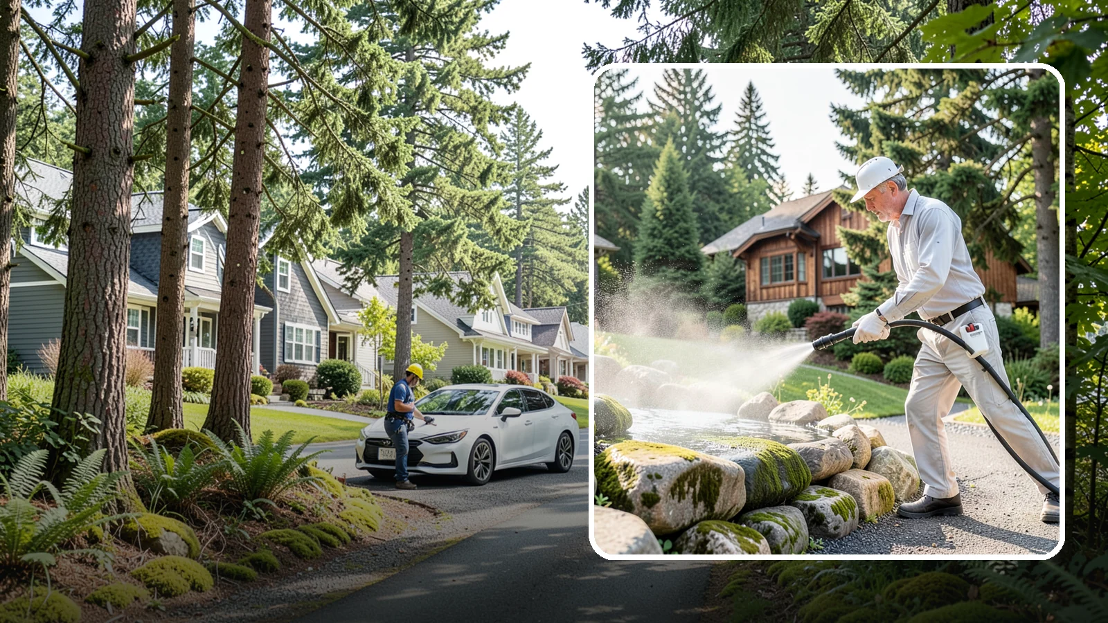 Decorative Rock Cleaning in Normandy Park, King County, WA - We clean decorative and landscape rock in Washington to wash out algae, mud, and organic buildup between the stones.