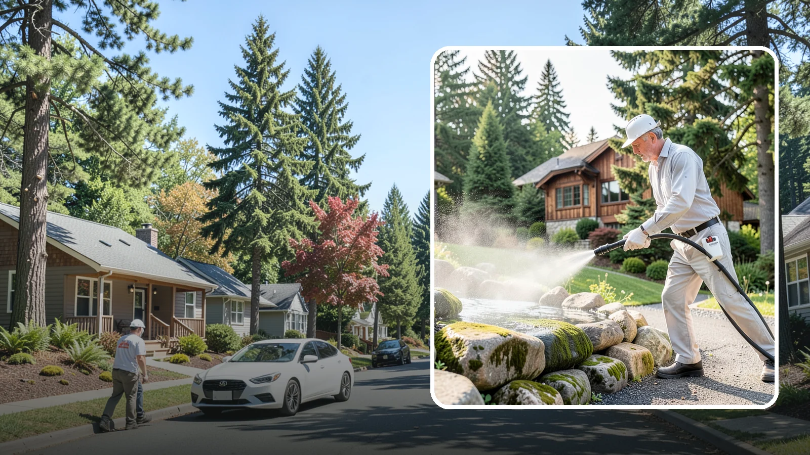 Decorative Rock Cleaning in Orting, Pierce County, WA - We clean decorative and landscape rock in Washington to wash out algae, mud, and organic buildup between the stones.
