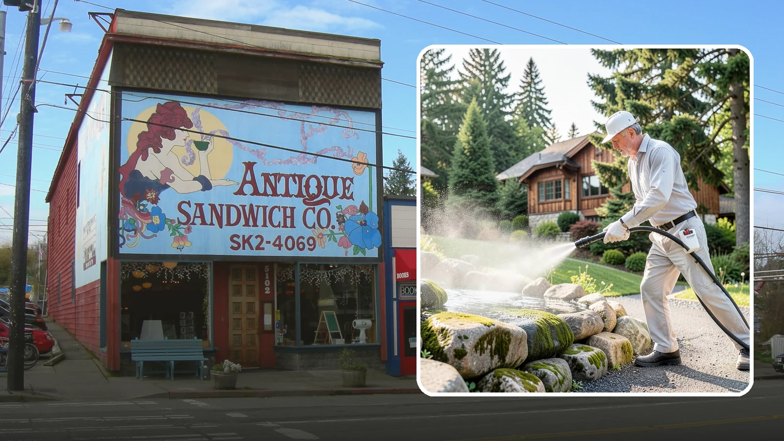 Decorative Rock Cleaning in Ruston, Pierce County, WA - We clean decorative and landscape rock in Washington to wash out algae, mud, and organic buildup between the stones.