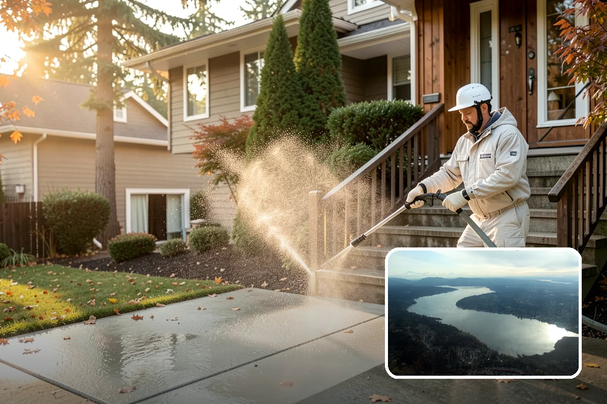 Decorative Rock Cleaning in Sammamish, King County, WA - Restores the natural color of landscape stone