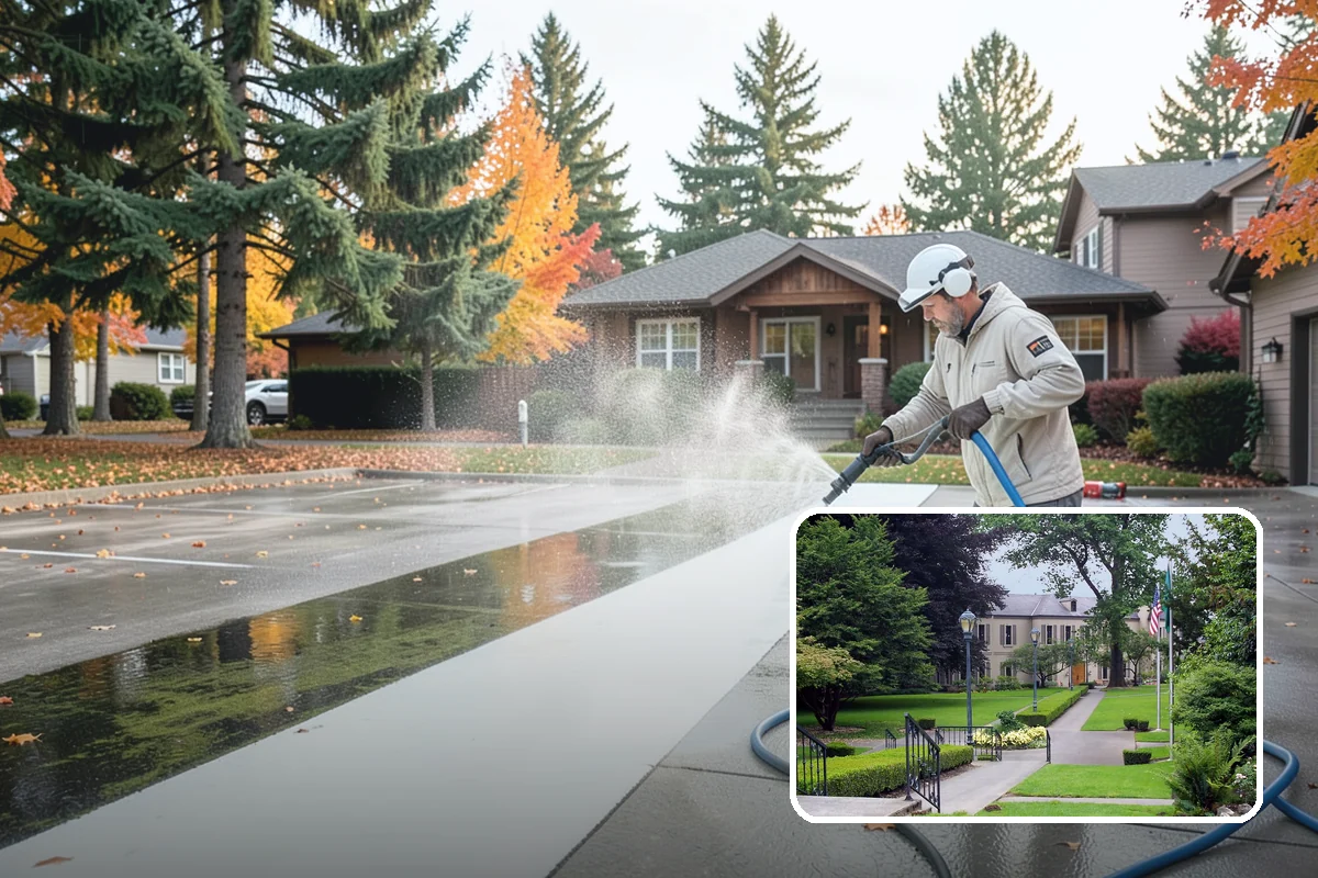 Decorative Rock Cleaning in Woodinville, King County, WA - Restores the natural color of landscape stone