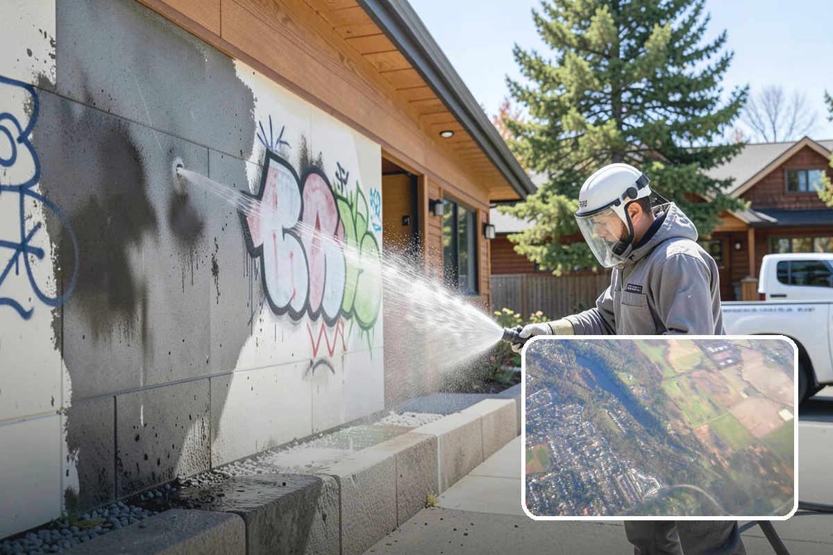 Downspout Cleaning in Algona, King County, WA - Clears interior clogs of packed needles and grit