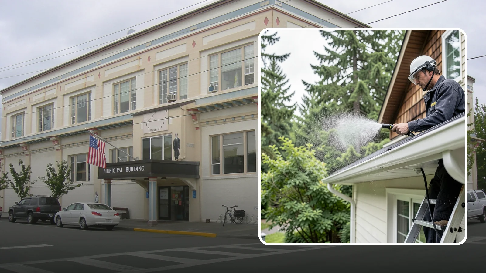 Downspout Cleaning in Anacortes, Skagit County, WA - Cleaning of downspout exteriors and interiors so the channels that carry our heavy rain stay clear and presentable.