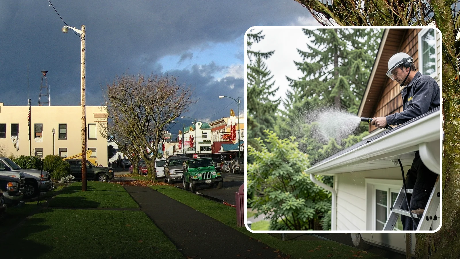Downspout Cleaning in Arlington, Snohomish County, WA - Cleaning of downspout exteriors and interiors so the channels that carry our heavy rain stay clear and presentable.