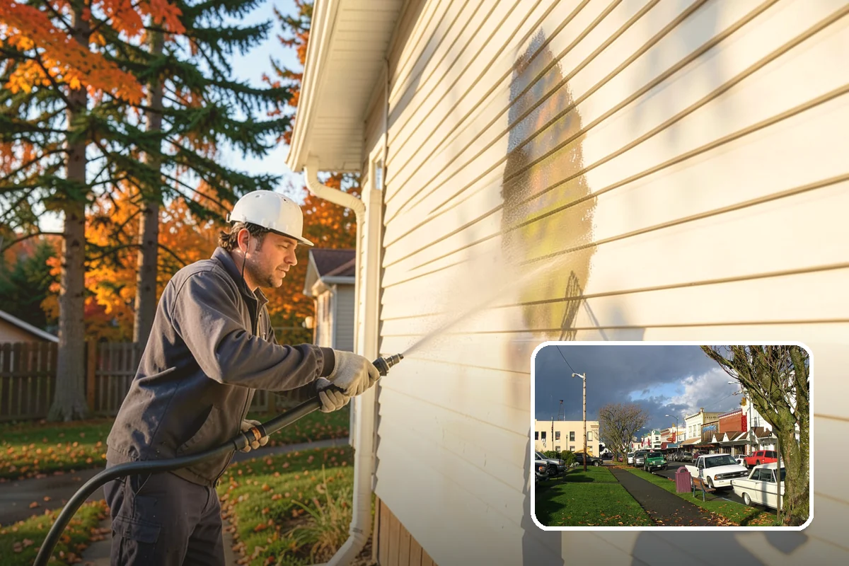 Downspout Cleaning in Arlington, Snohomish County, WA - Clears interior clogs of packed needles and grit