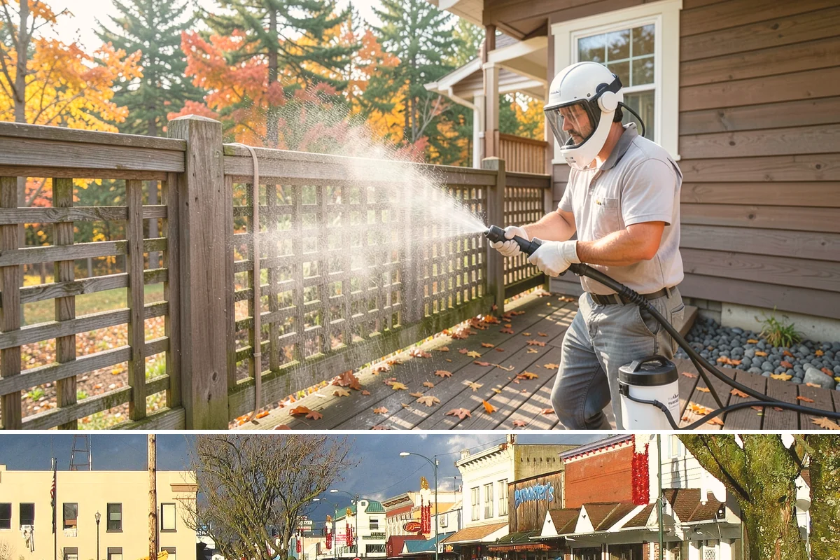 Downspout Cleaning in Arlington, Snohomish County, WA - Clean downspouts in fall after leaf drop so they carry winter's heavy rain without backing up.